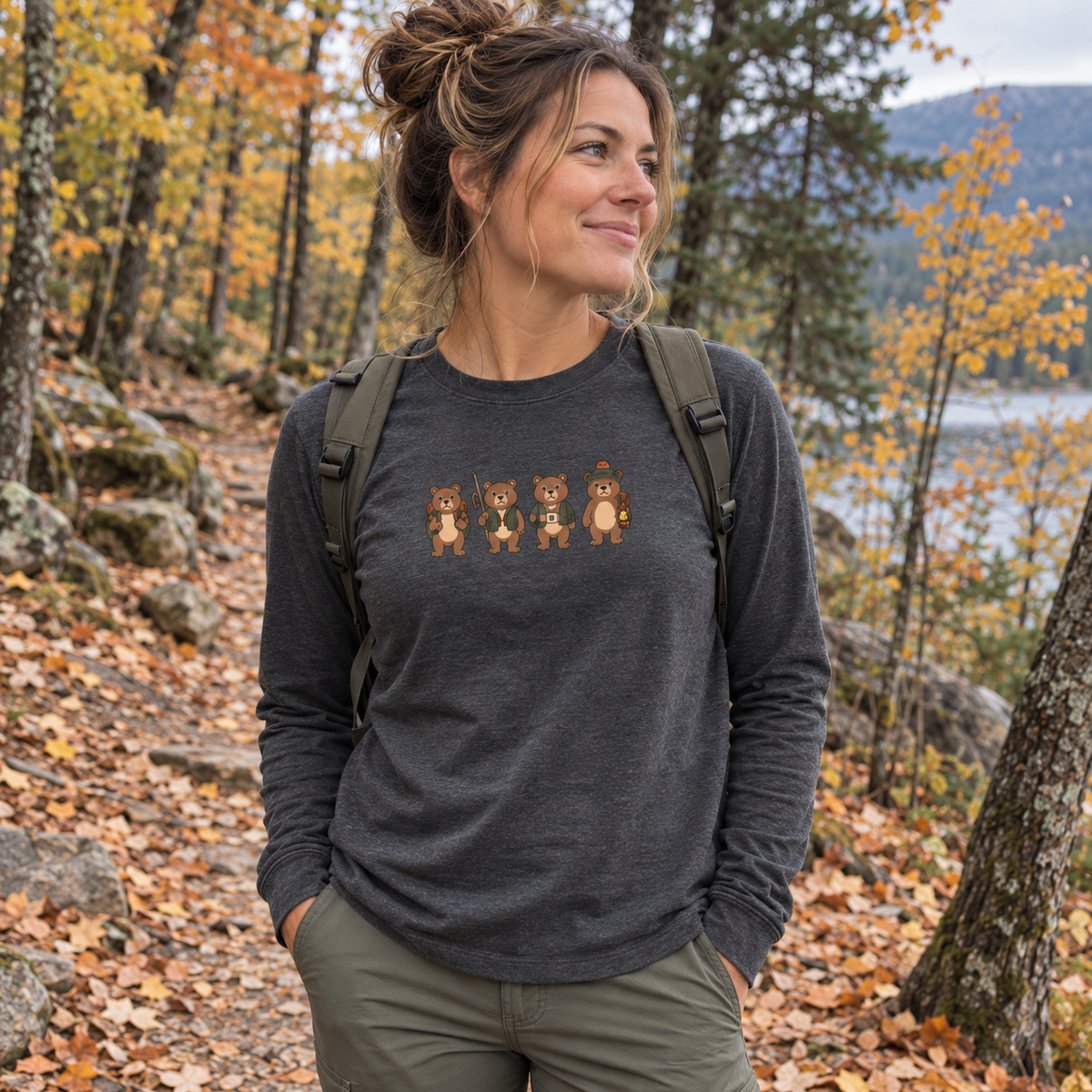 Bear Crew Long Sleeve Shirt - worn