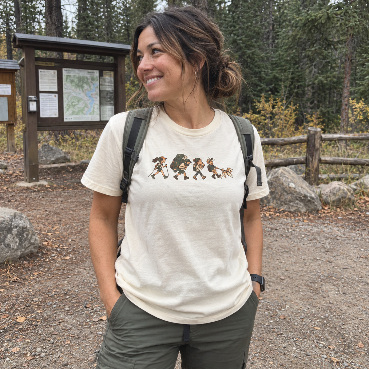 Hiker Types T-Shirt - worn
