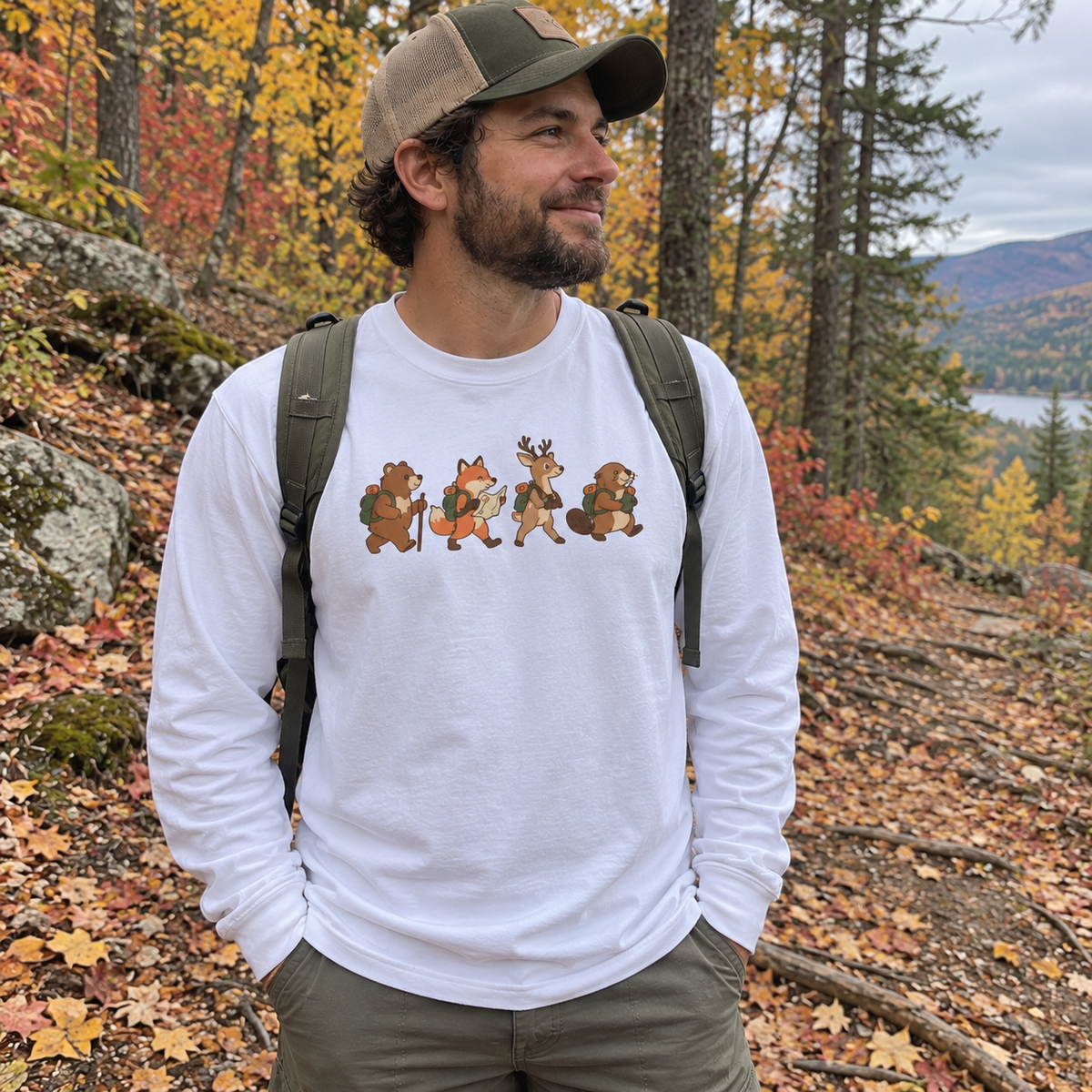 Woodland Hikers Long Sleeve Shirt - worn