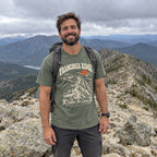 Man wearing the Franconia Ridge T-Shirt