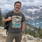 Grinnell Glacier T-Shirt worn outdoors