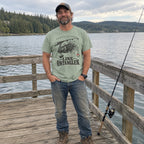 Wearing the Professional Line Untangler T-Shirt outdoors