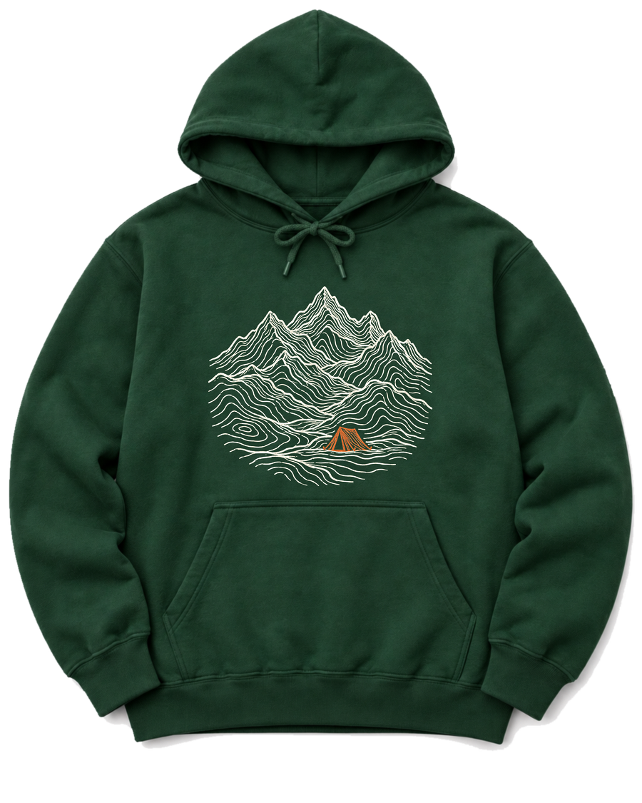 Tent Under the Peaks Hoodie - Forest Green