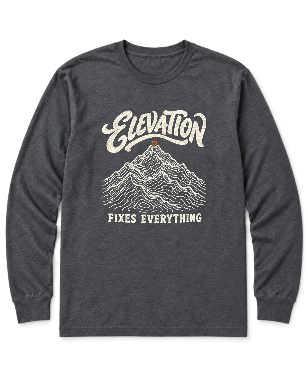 Elevation Fixes Everything Long Sleeve Shirt - Dark Heather