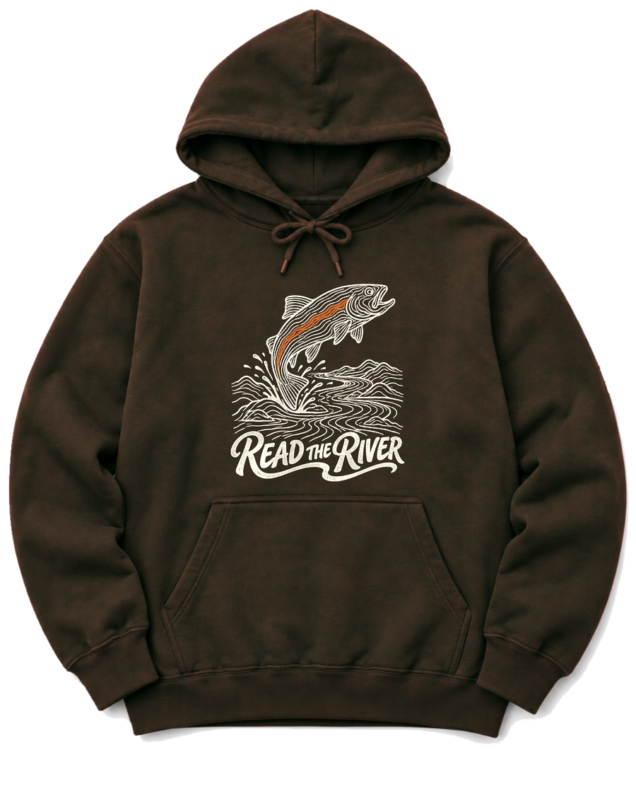 Read the River Hoodie - Dark Chocolate