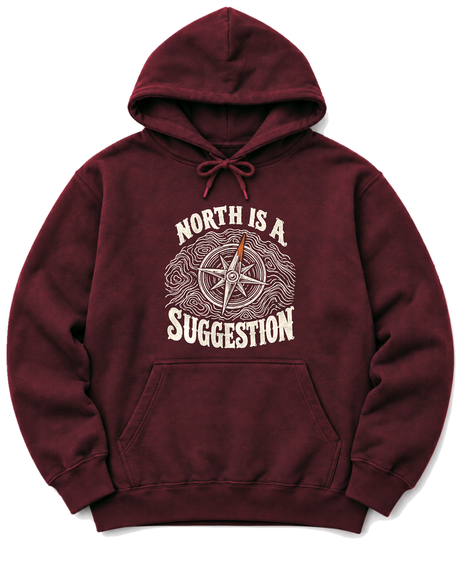 North Is a Suggestion Hoodie - Maroon