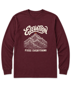 Elevation Fixes Everything Long Sleeve Shirt - Maroon