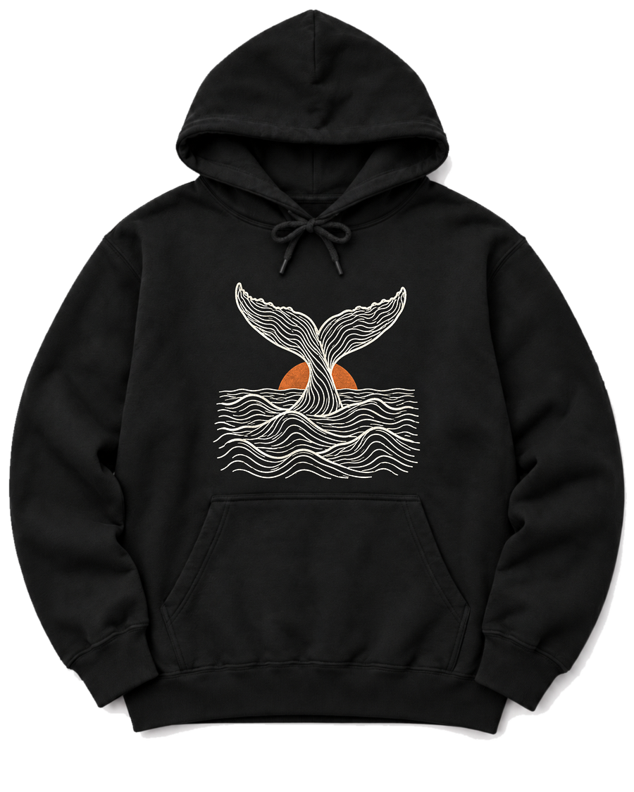 Topo Whale Tail Hoodie - Black