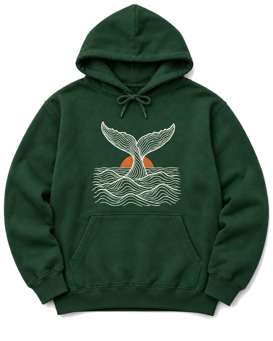 Topo Whale Tail Hoodie - Forest Green