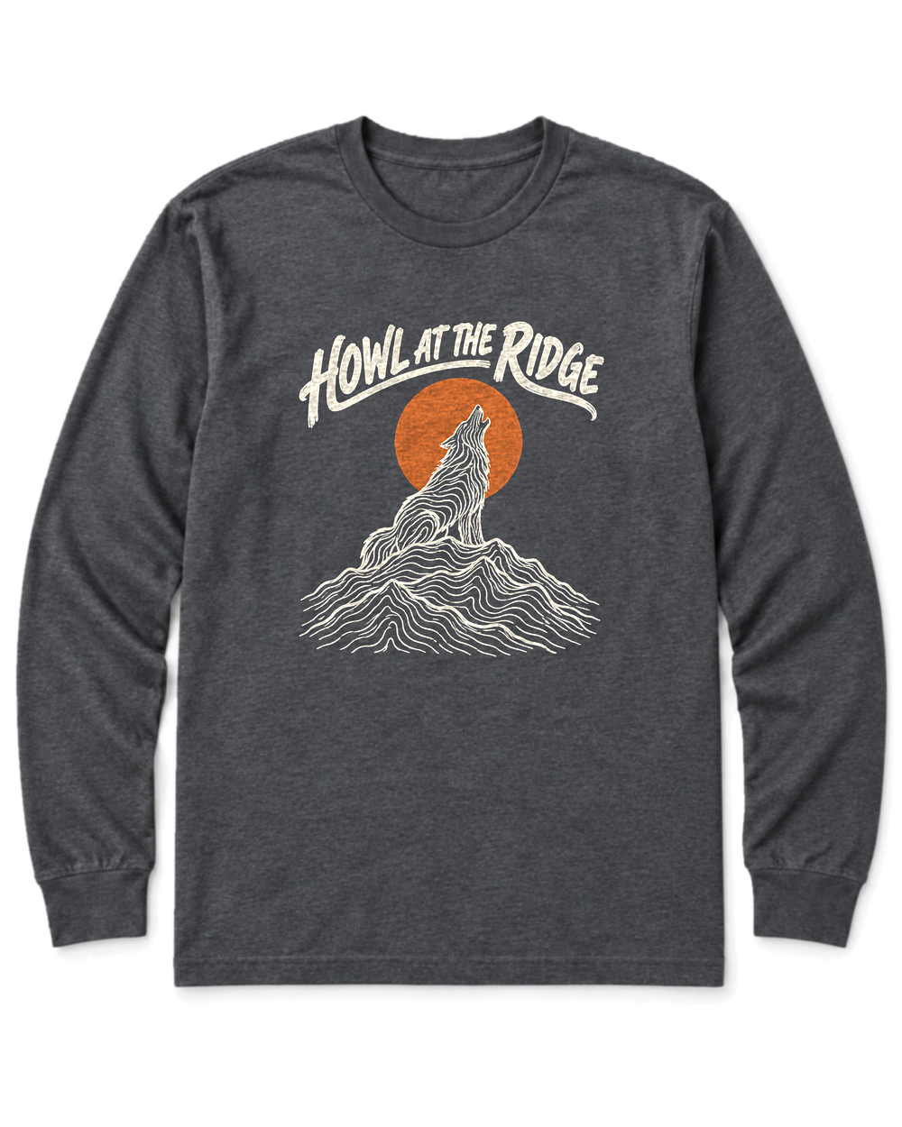 Howl at the Ridge Long Sleeve Shirt - Dark Heather