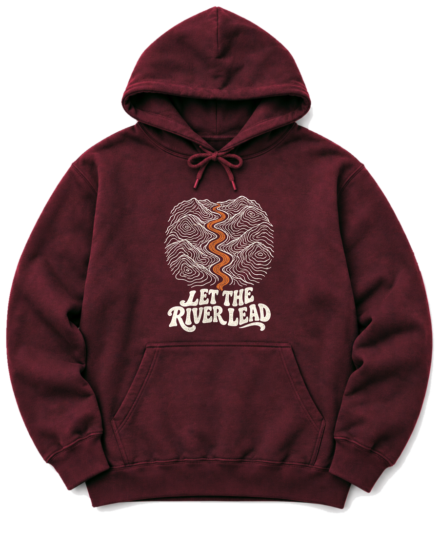Let the River Lead Hoodie - Maroon