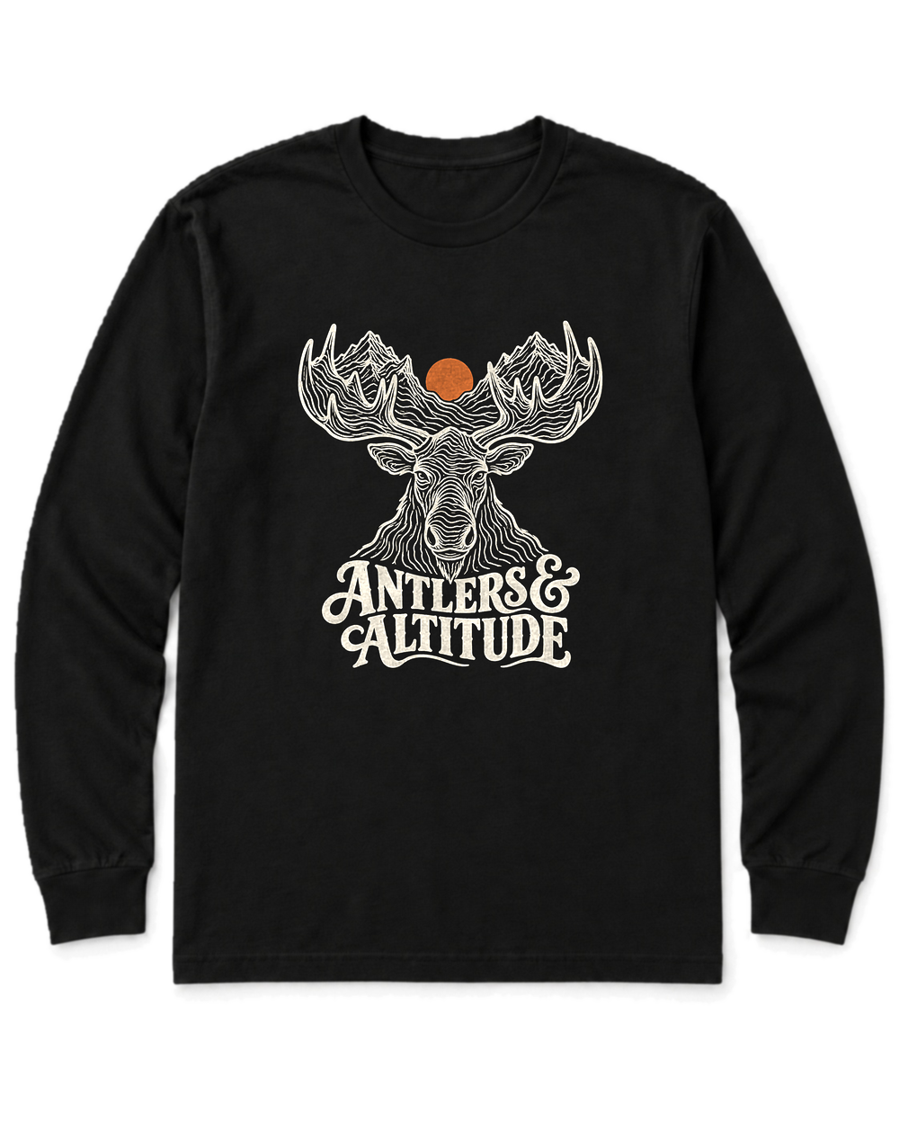 Antlers & Altitude Long Sleeve Shirt - Black