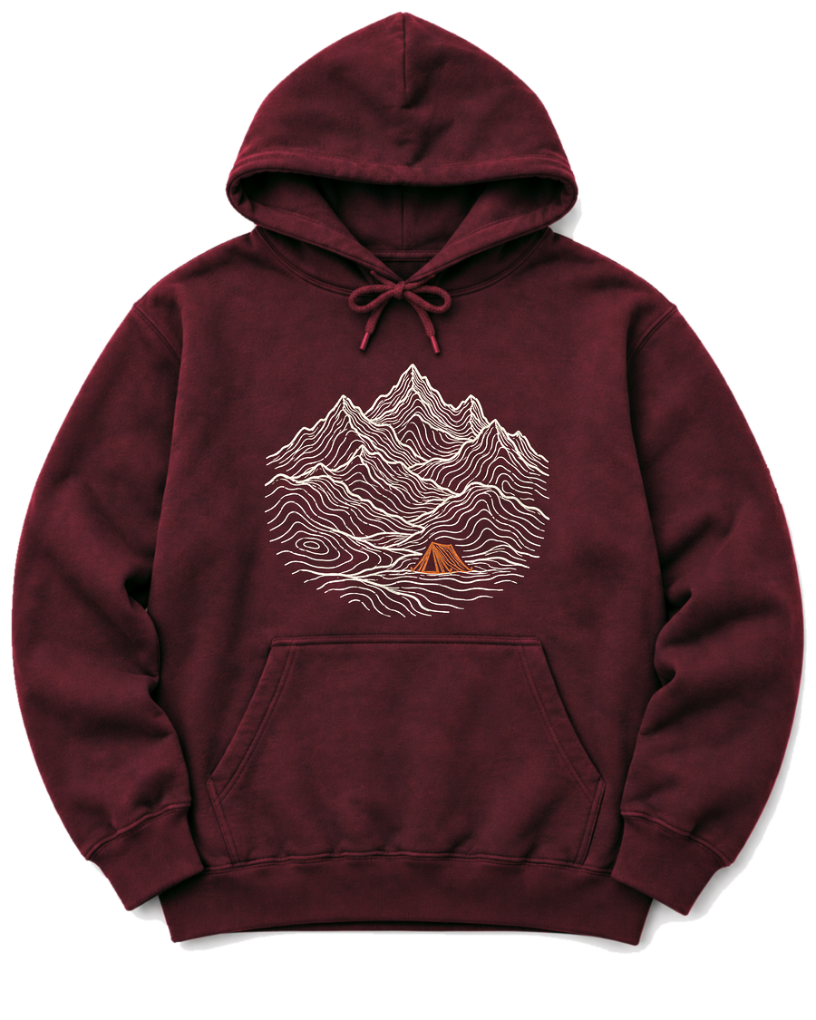 Tent Under the Peaks Hoodie - Maroon