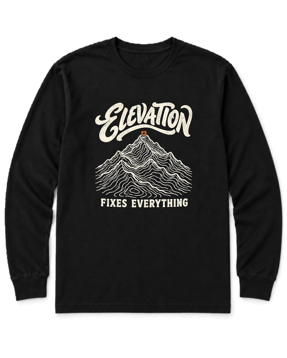 Elevation Fixes Everything Long Sleeve Shirt - Black