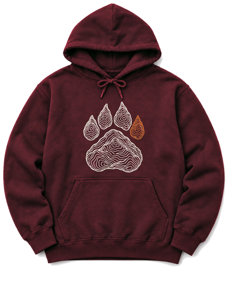 Topo Bear Paw Hoodie - Maroon