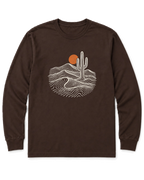 Desert Saguaro Long Sleeve Shirt - Dark Chocolate
