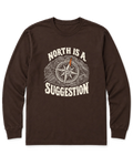 North Is a Suggestion Long Sleeve Shirt - Dark Chocolate