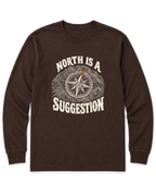 North Is a Suggestion Long Sleeve Shirt - Dark Chocolate