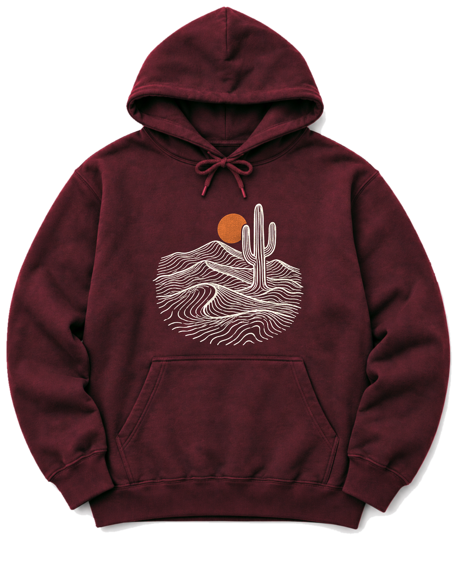 Desert Saguaro Hoodie - Maroon