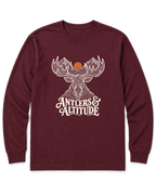 Antlers & Altitude Long Sleeve Shirt - Maroon