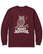 Night Navigator Long Sleeve Shirt - Maroon