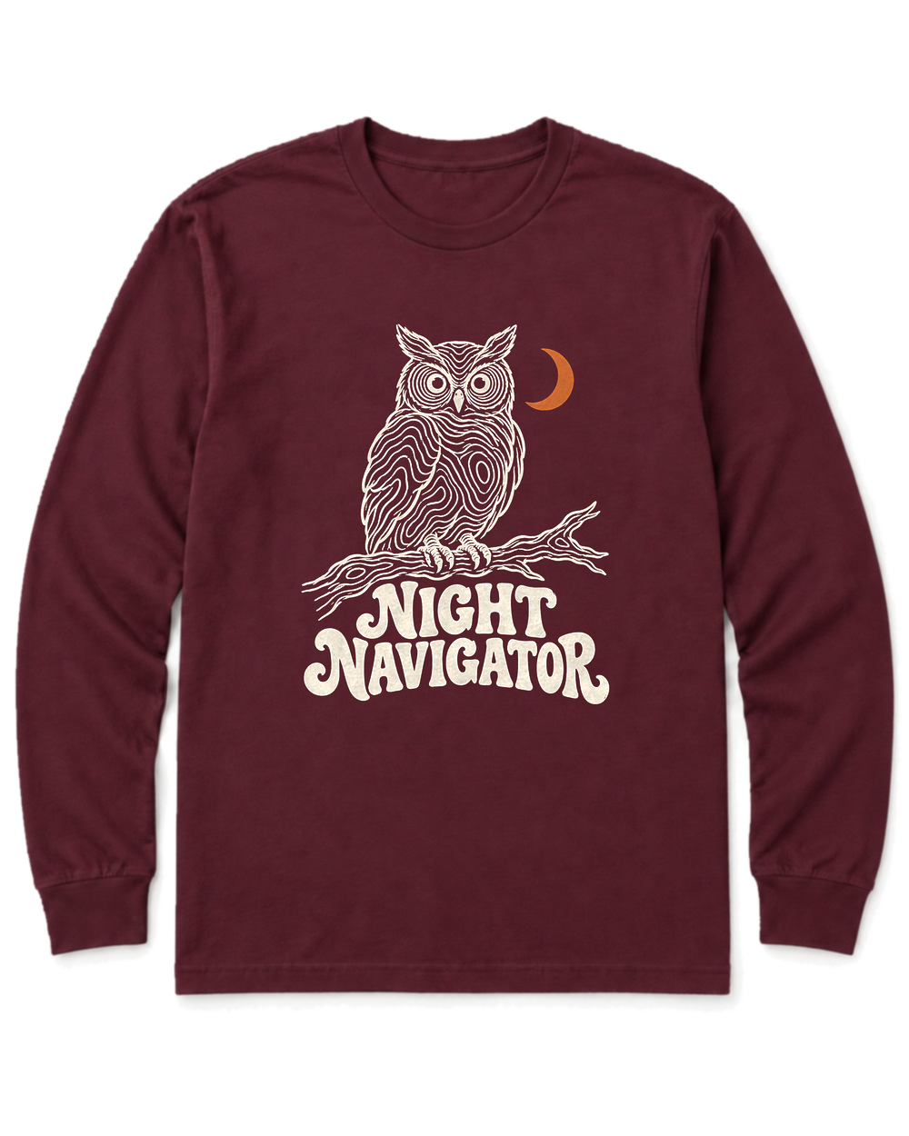 Night Navigator Long Sleeve Shirt - Maroon