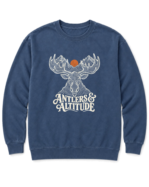 Antlers & Altitude Sweatshirt - Denim