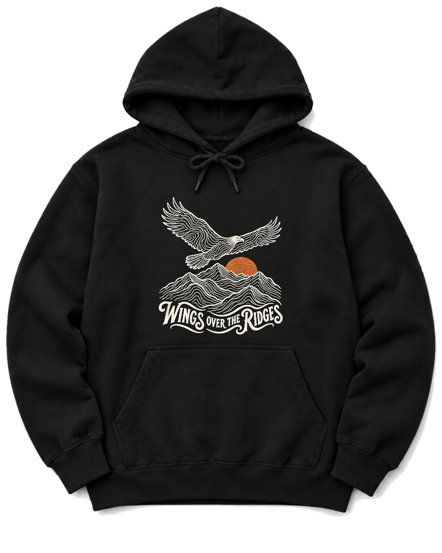 Wings Over the Ridges Hoodie - Black