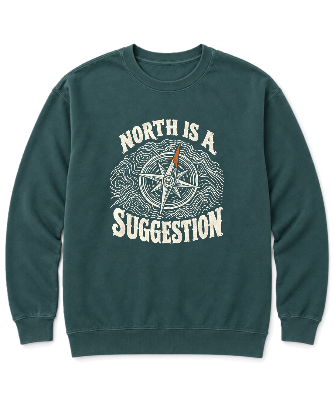 North Is a Suggestion Sweatshirt - Blue Spruce