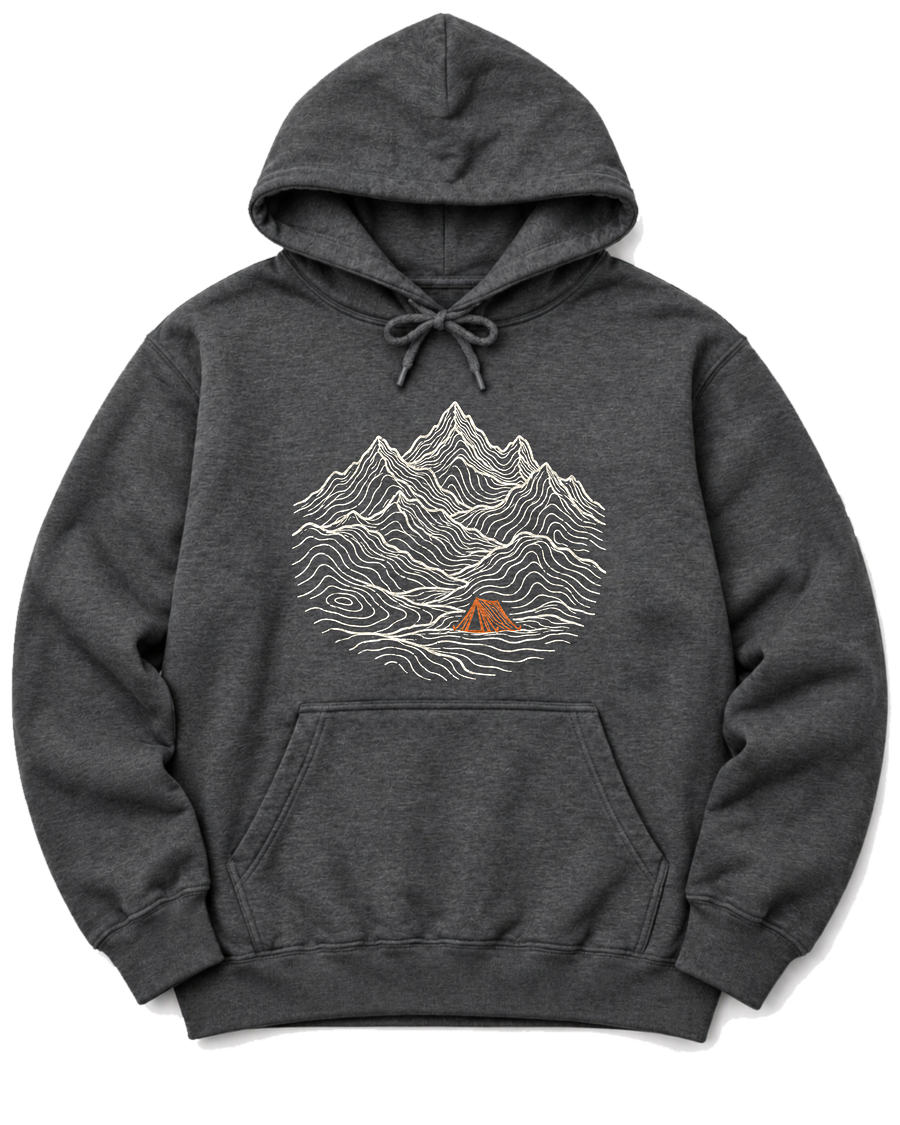 Tent Under the Peaks Hoodie - Dark Heather
