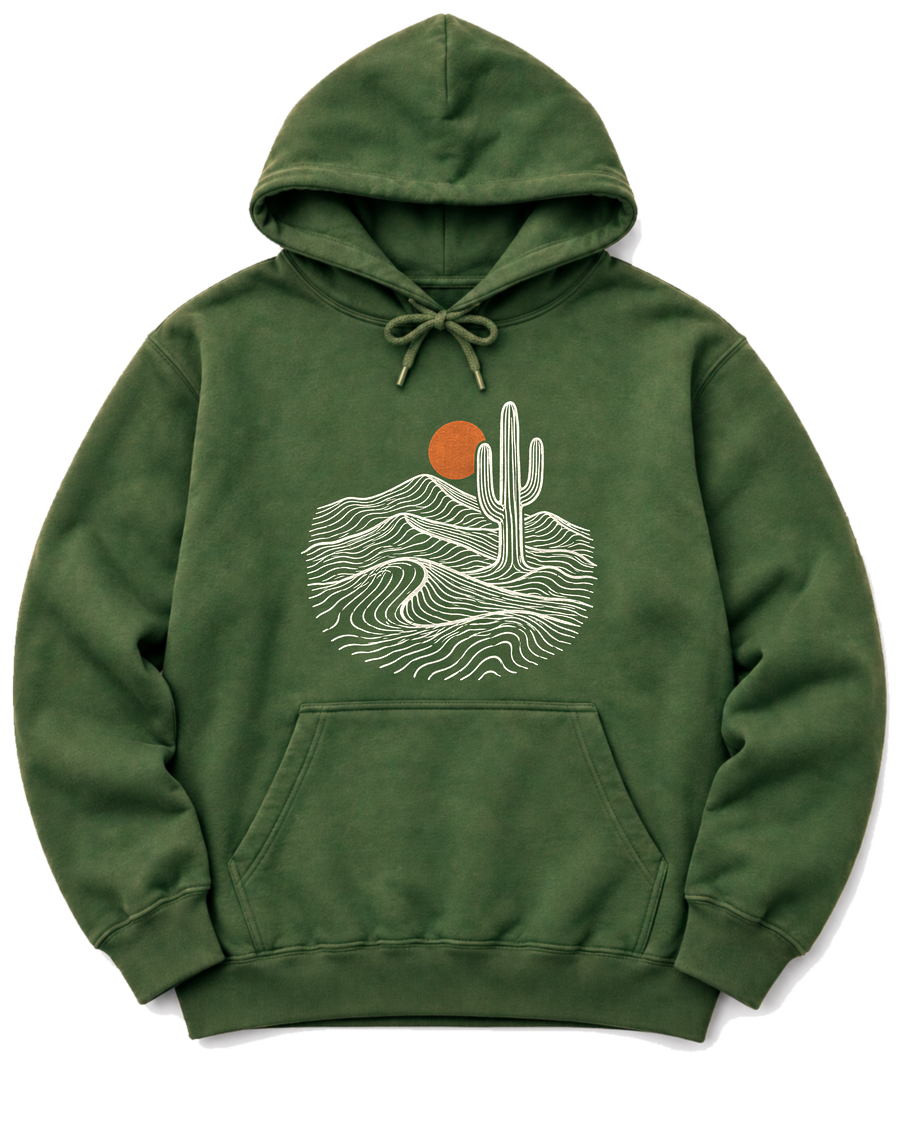 Desert Saguaro Hoodie - Military Green
