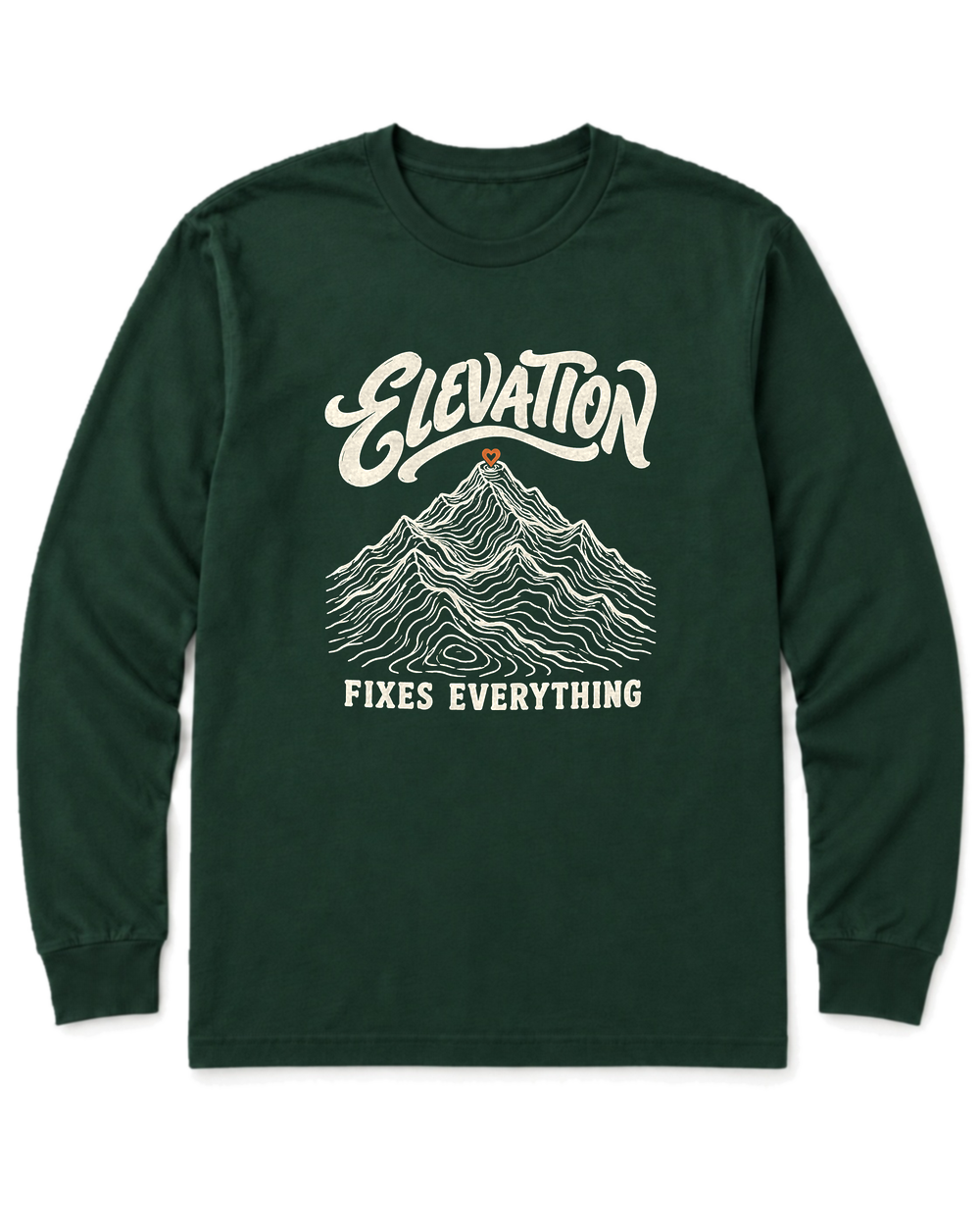 Elevation Fixes Everything Long Sleeve Shirt - Forest Green