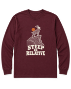 Steep Is Relative Long Sleeve Shirt - Maroon