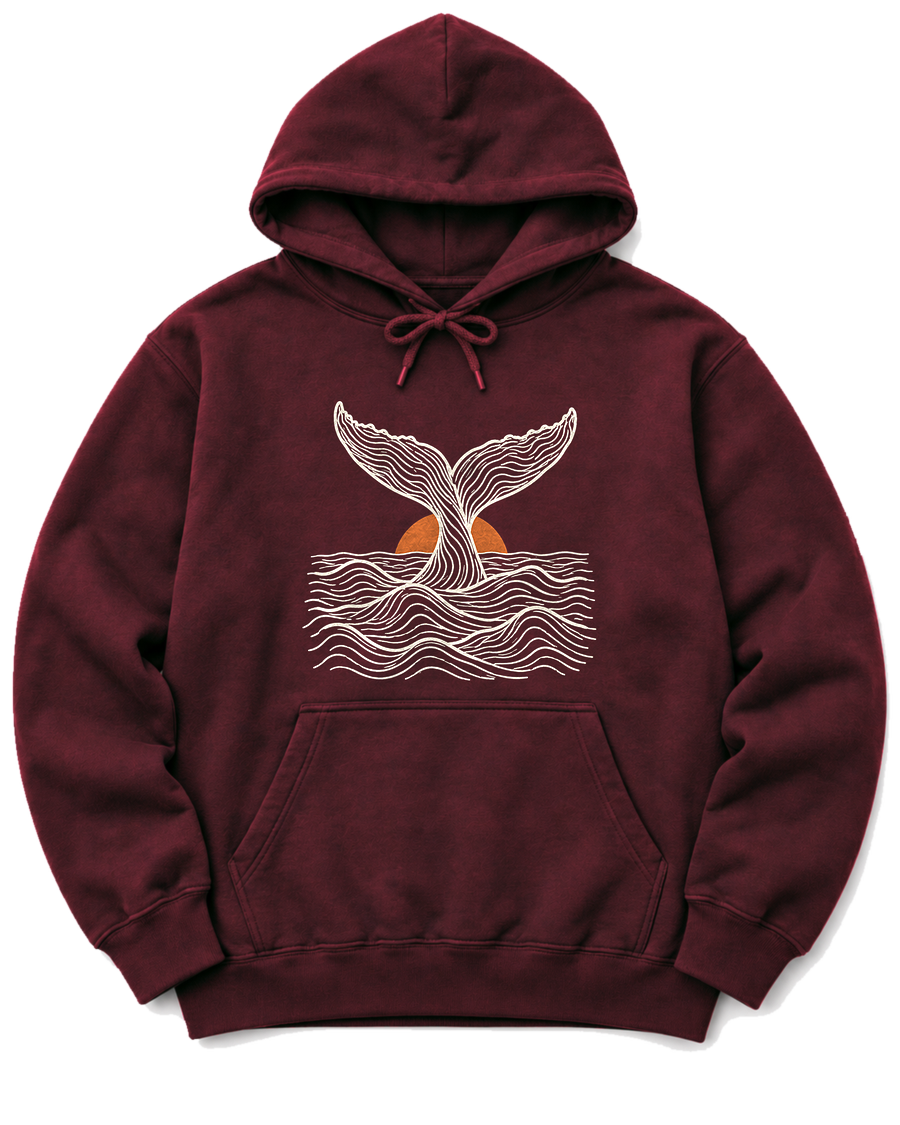 Topo Whale Tail Hoodie - Maroon
