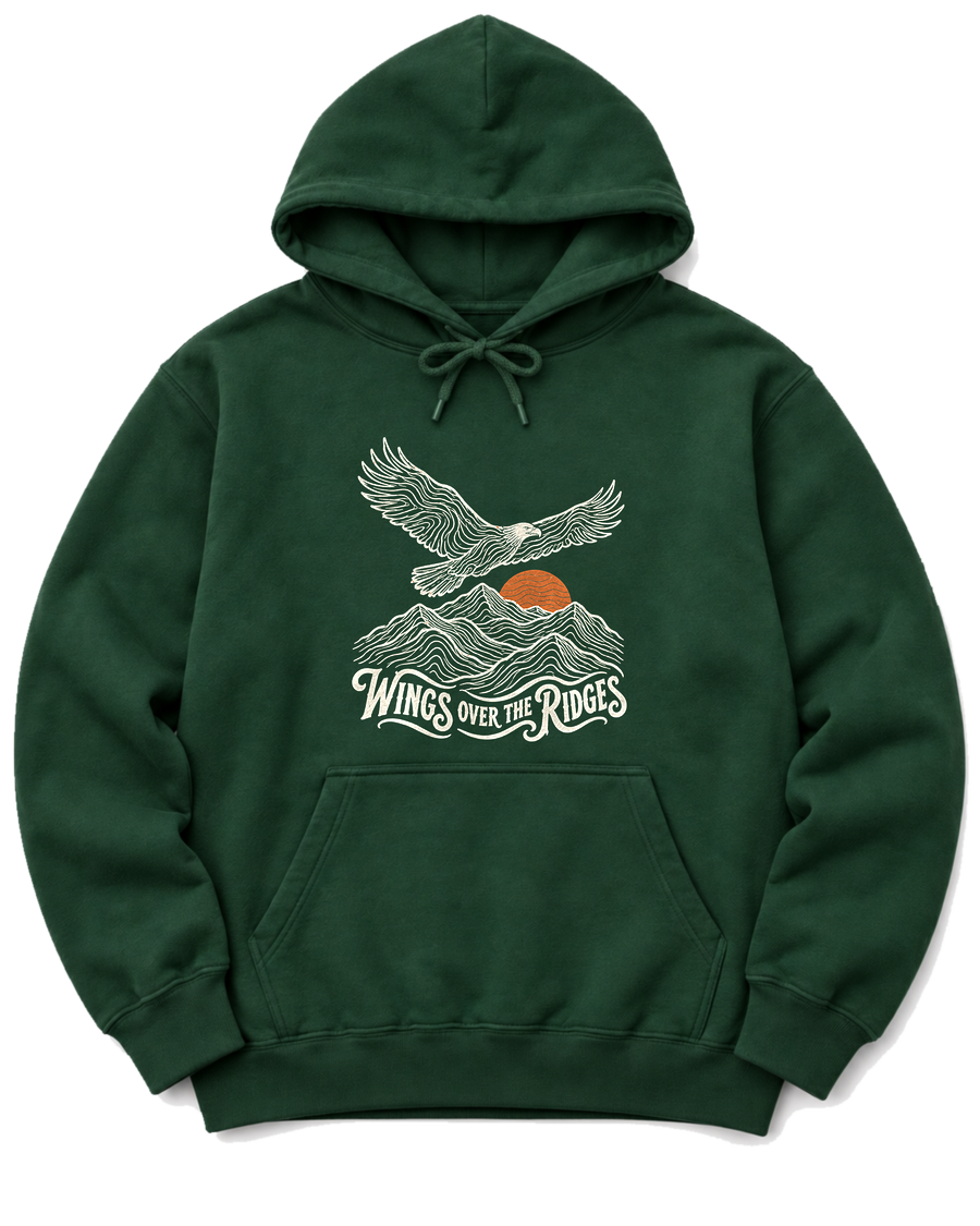 Wings Over the Ridges Hoodie - Forest Green