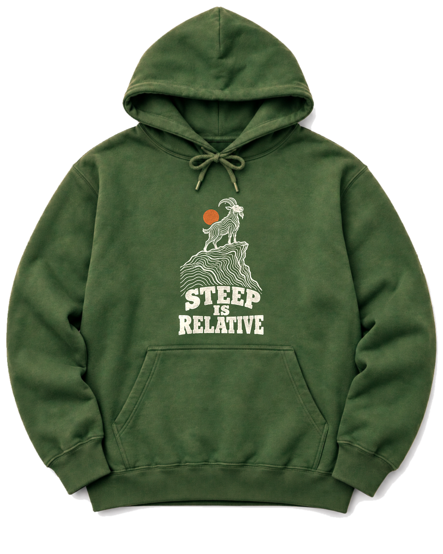 Steep Is Relative Hoodie - Military Green