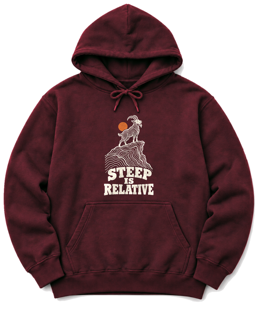 Steep Is Relative Hoodie - Maroon