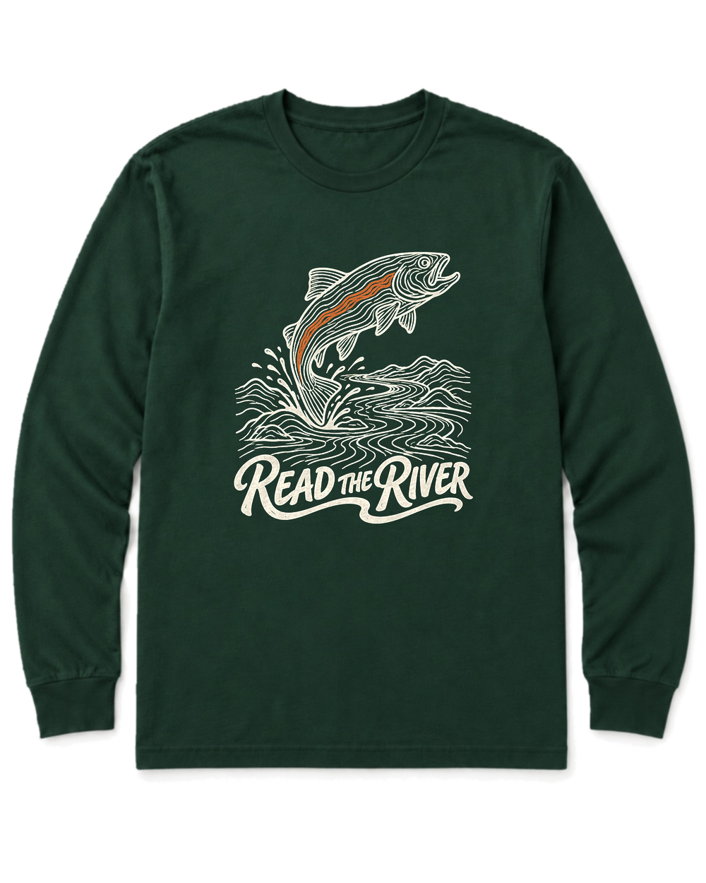 Read the River Long Sleeve Shirt - Forest Green