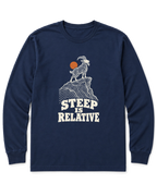 Steep Is Relative Long Sleeve Shirt - Navy