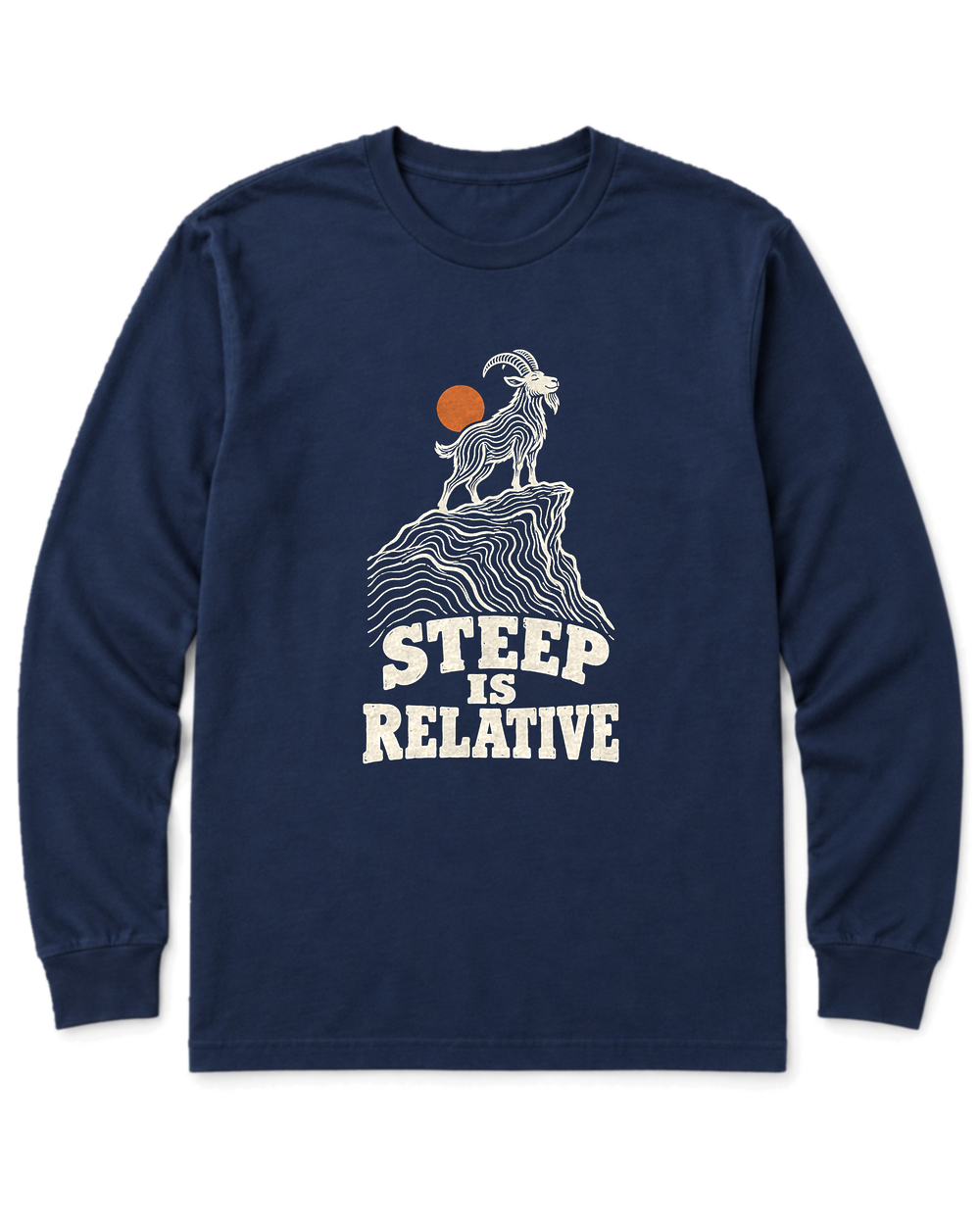 Steep Is Relative Long Sleeve Shirt - Navy