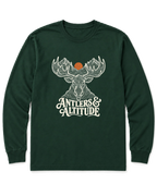 Antlers & Altitude Long Sleeve Shirt - Forest Green