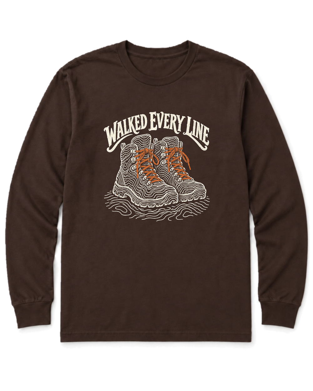 Walked Every Line Long Sleeve Shirt - Dark Chocolate
