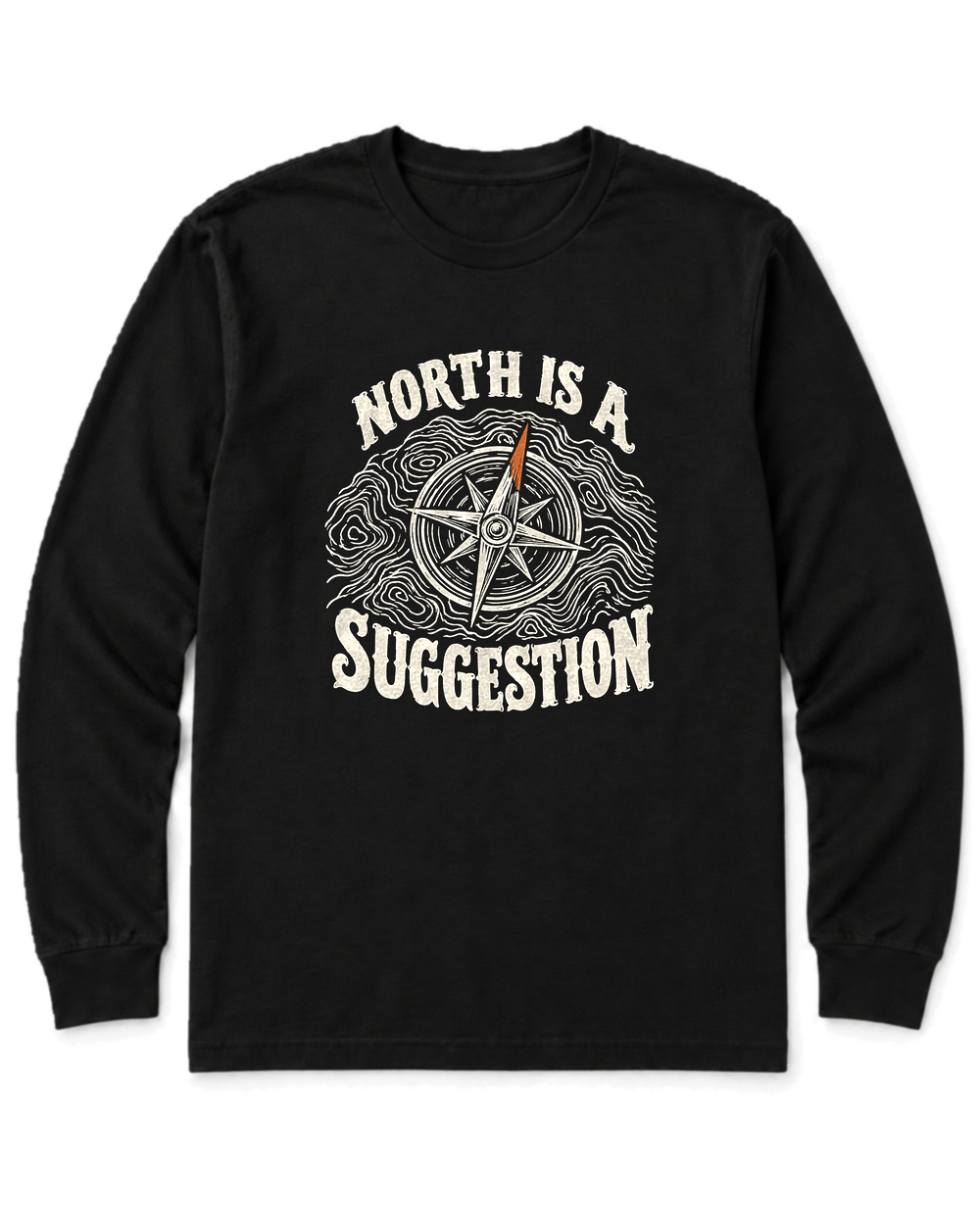 North Is a Suggestion Long Sleeve Shirt - Black