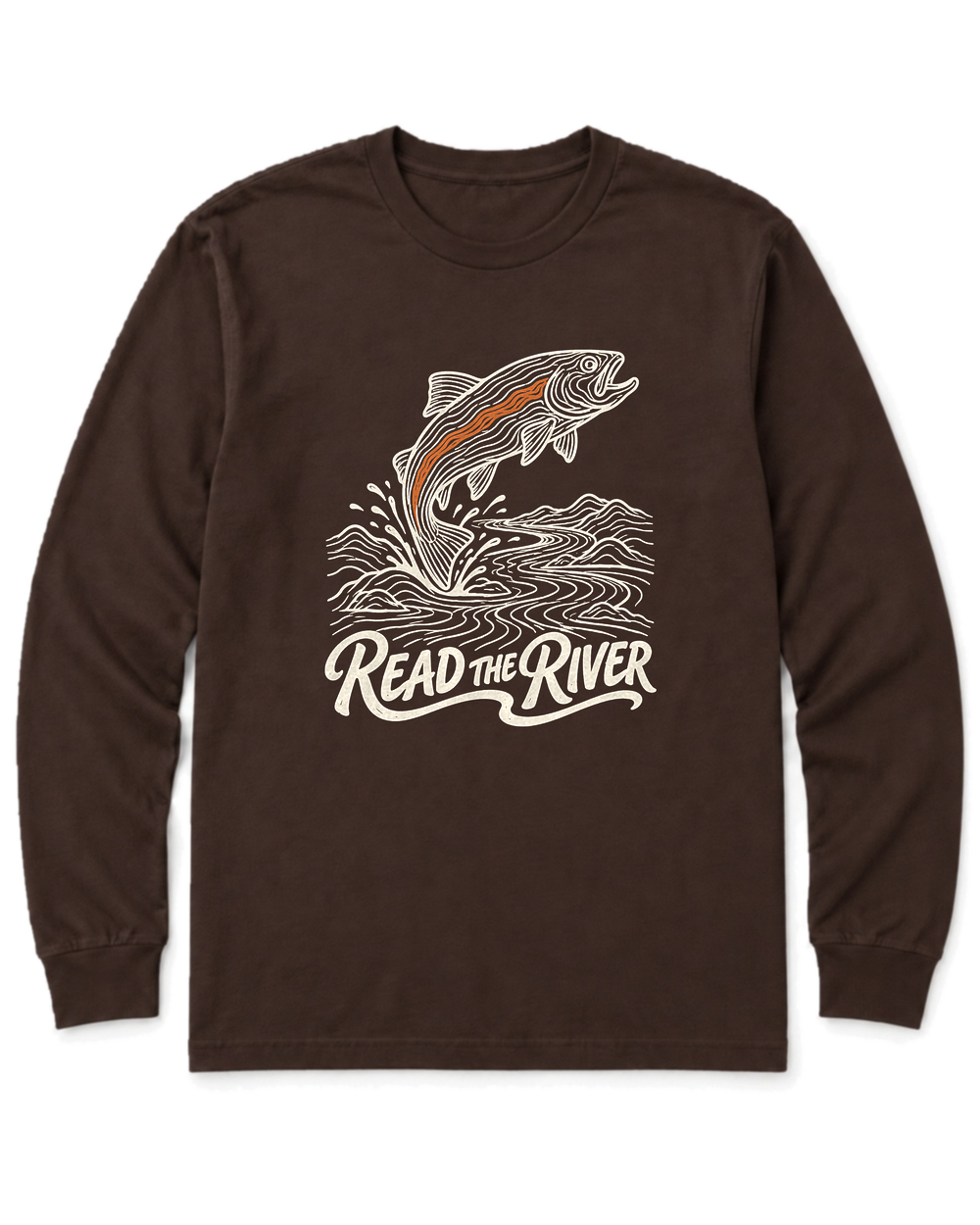 Read the River Long Sleeve Shirt - Dark Chocolate