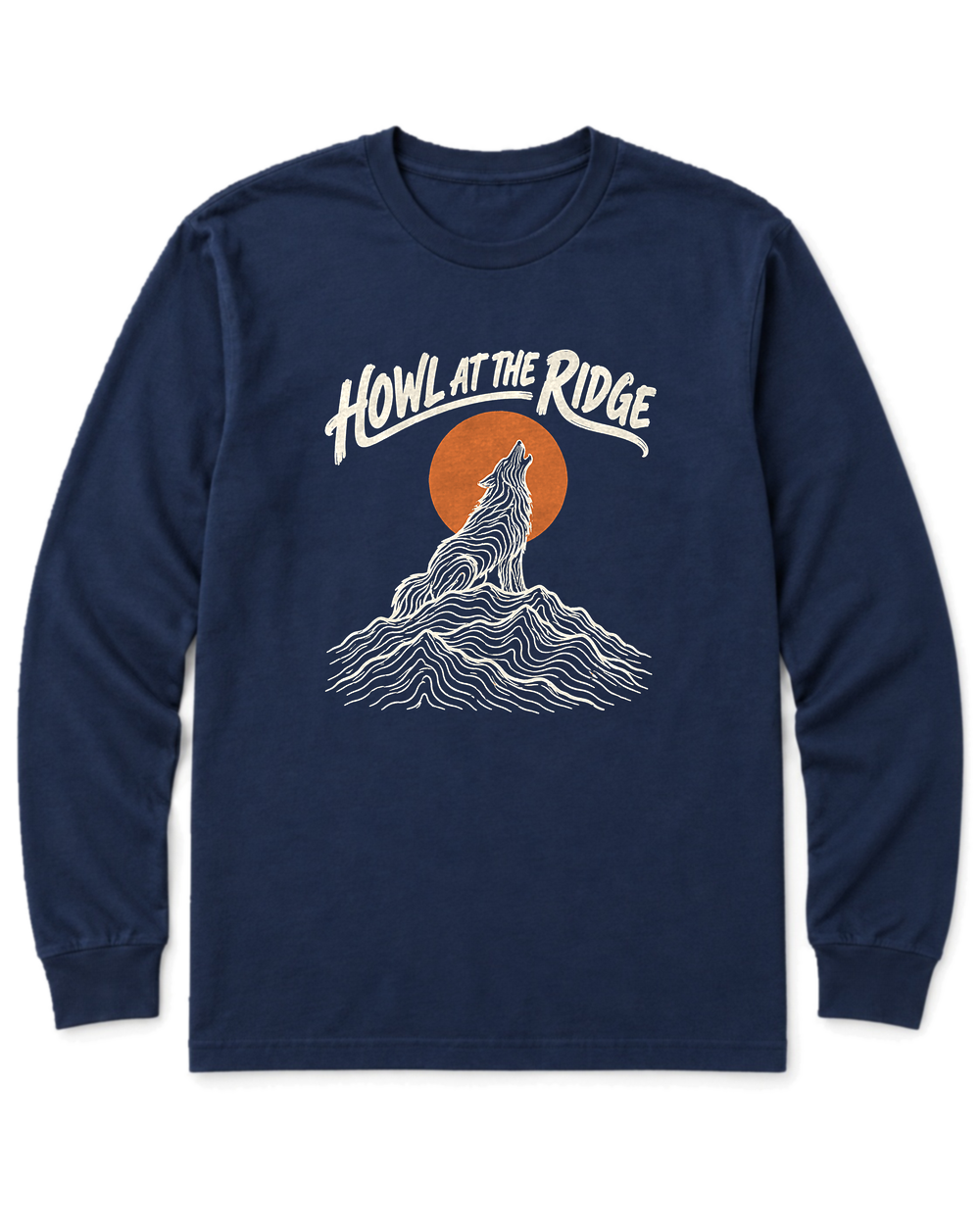 Howl at the Ridge Long Sleeve Shirt - Navy
