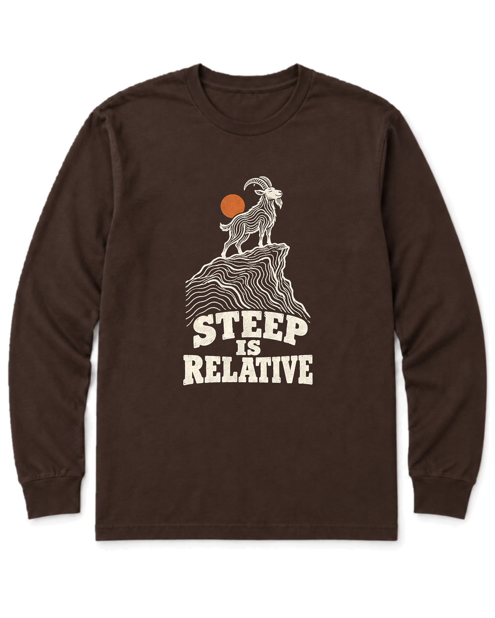 Steep Is Relative Long Sleeve Shirt - Dark Chocolate