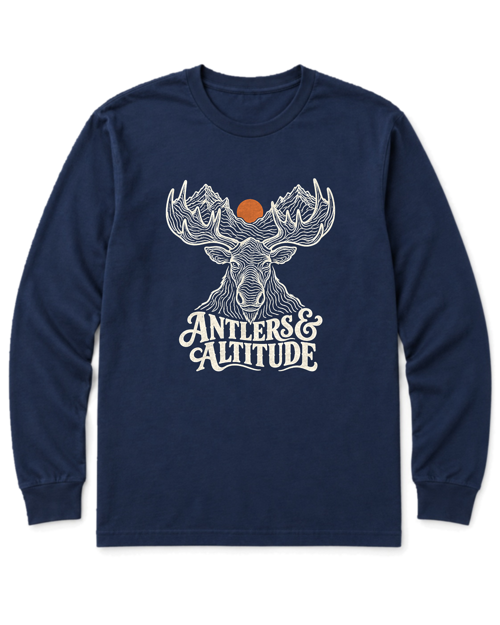 Antlers & Altitude Long Sleeve Shirt - Navy