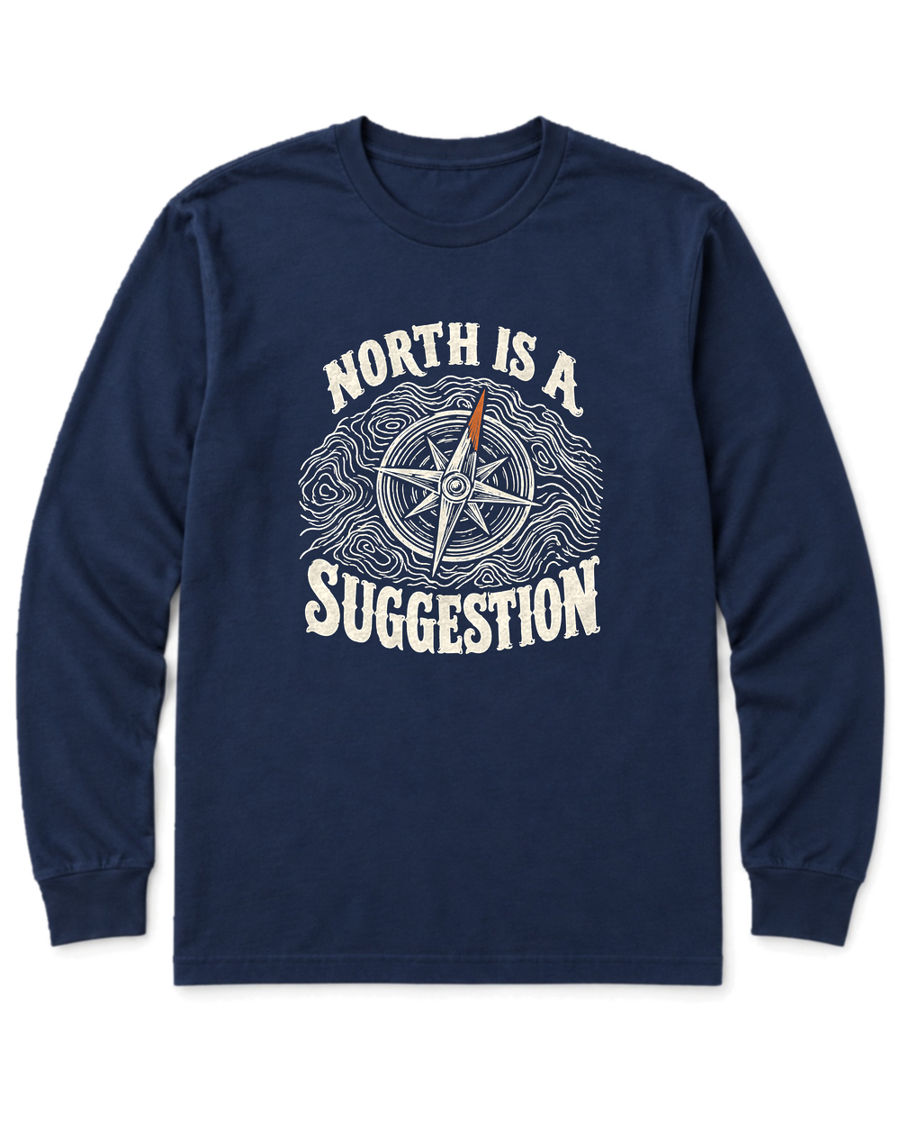North Is a Suggestion Long Sleeve Shirt - Navy