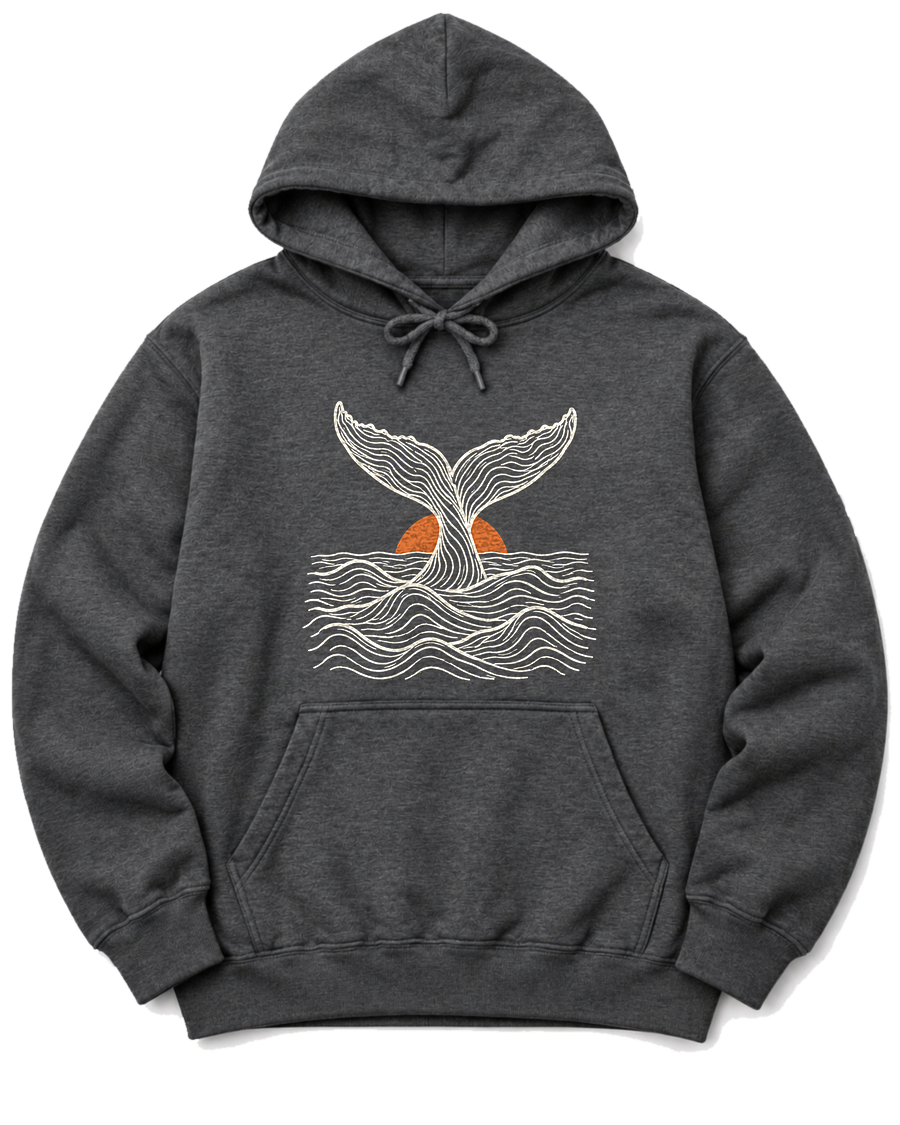 Topo Whale Tail Hoodie - Dark Heather