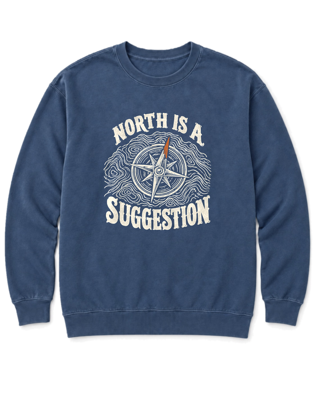 North Is a Suggestion Sweatshirt - Denim